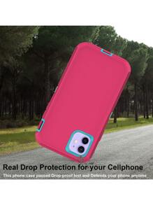 1 Pc Pink And Sky Blue, Heavy Duty Drop Protection, Full Body Rugged Shockproof, Dustproof Rugged Protection, 3 In 1 Phone Case, Compatible With IPhone Samsung Motorola, Perfect Gift Gift For Birthday/President's Day/Boy/Girlfriends