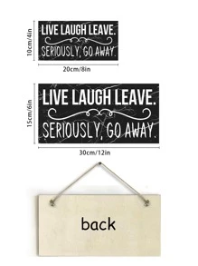 1PC Funny Slogan Wooden Hanging Wall Sign,LIVE LAUGH LEAVE ,SERIOUS GO AWAY Slogan Wood Decoration For Home Door ,Hanging Plaque Decor 6 X 12/4 X 8 Inches,Home Decor ,Room Decor,Wall Decor Gifts Birthday Graduation