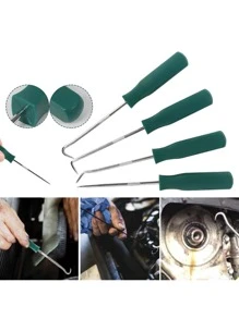4件套135毫米汽车油封螺丝刀套装O型圈密封垫片拉拔器拆卸器撬钩汽车维修工具 - 綠色 - 查看 4