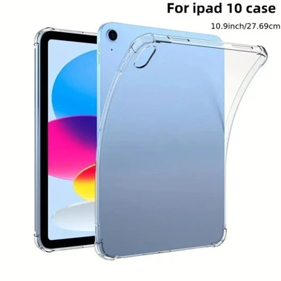 1st helgenomskinlig högupphöjd anti-fall stötfångare IPad Tablet Skyddsfodral, lämplig för IPad Mini 4/5/6/Mini 7/9.7/10.2/10.5/Air 4/Air 5/10:e/10.9/Pro 11-tums/Air 11/24)/IP (M) (M) 13 (M3 2025)/IPad Air 11-tum (M3) 2025/IPad (A16) 11 tum 11:e generationens 2025 Apple-modeller, genomskinligt bakskal för gör-det-själv