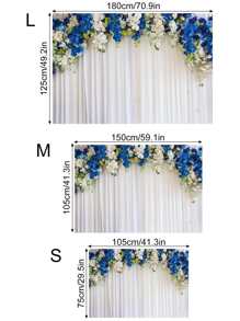 1 pieza azul & blanco flor Fondo paño para boda , de cumpleaños con fiesta Decoración foto Fondo muro - Multicolor - Ver 3