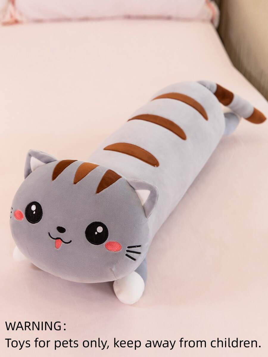 Chat En Peluche Long Corps Oreiller Câlin Dessin Animé Peluches Chat Peluche Doux Poupee Oreillers Cadeaux Pour Enfants Filles Gris 70cm 85042384