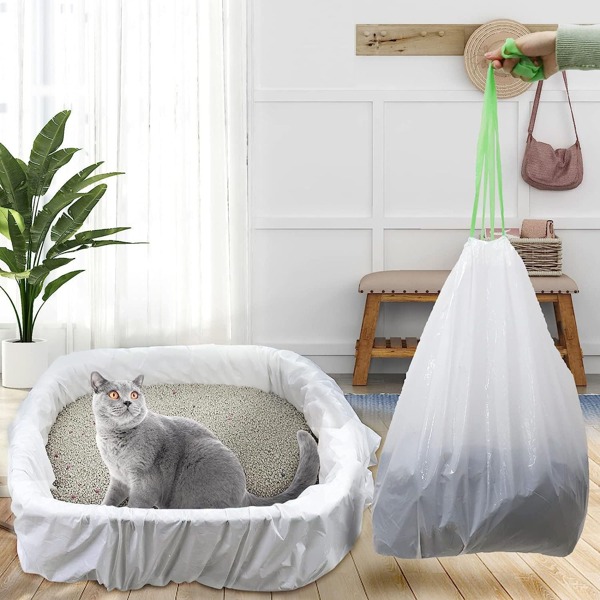 7 count, Sifting Cat Litter Box Liners Bags with Holes Durable with