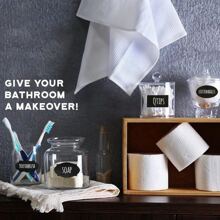 1包（6張）48入組可寫黑色PVC廚房貼紙，帶白色粉筆標記大瓶標籤，適用於浴用品 - 黑色 - 查看 5