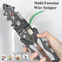 1入組汽車剝線鉗,多功能剝線鉗,五金工具適用於纏繞,切割,剝和捲邊 - 淺灰色 - 查看 1