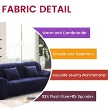 1/2/3/4 Seaters Sofa Covers Stretch Velvet Couch Covers Soft Sofa Slip Covers Furniture Covers - Màu xanh hải quân - Xem 6