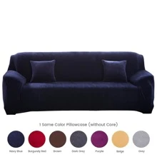 1/2/3/4 Seaters Sofa Covers Stretch Velvet Couch Covers Soft Sofa Slip Covers Furniture Covers - Màu xanh hải quân - Xem 4