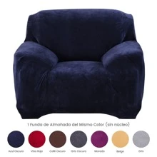 1/2/3/4 Seaters Sofa Covers Stretch Velvet Couch Covers Soft Sofa Slip Covers Furniture Covers - Màu xanh hải quân - Xem 1