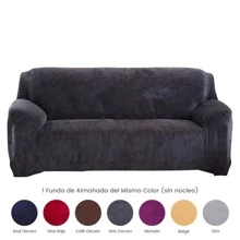 1/2/3/4 Seaters Sofa Covers Stretch Velvet Couch Covers Soft Sofa Slip Covers Furniture Covers - 深灰色 - 查看 3