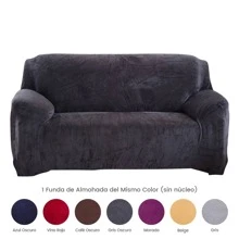 1/2/3/4 Seaters Sofa Covers Stretch Velvet Couch Covers Soft Sofa Slip Covers Furniture Covers - 深灰色 - 查看 2
