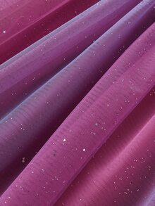 Young Girl Long Sleeve Mermaid Mesh Splicing Ombre Long Dress - Purple - View 6