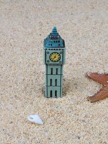 1pc Aquarium Accessories Vintage Clock Tower Micro Landscape Ornament For Fish Tank Decoration - Green - View 4