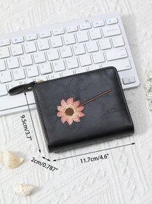 Sunflower Pattern Bi-Fold Short Wallet Portable Cash White-Collar Workers For Female College Work Business Commute Office For Anniversary For Couple For Birthday Gift On Valentine Day Gift Gift For Women Wallet Purse Wallet Small Wallet