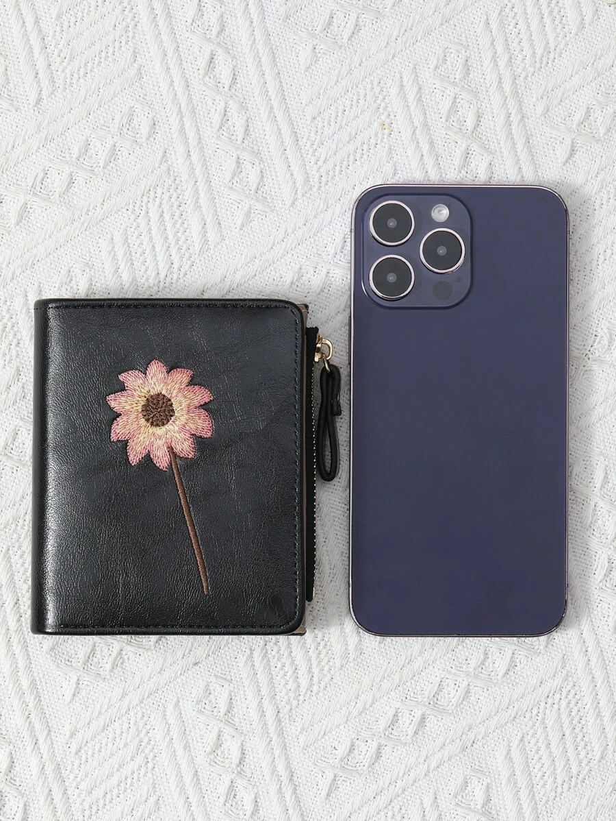 Sunflower Pattern Bi-Fold Short Wallet Portable Cash White-Collar Workers For Female College Work Business Commute Office For Anniversary For Couple For Birthday Gift On Valentine Day Gift Gift For Women Wallet Purse Wallet Small Wallet