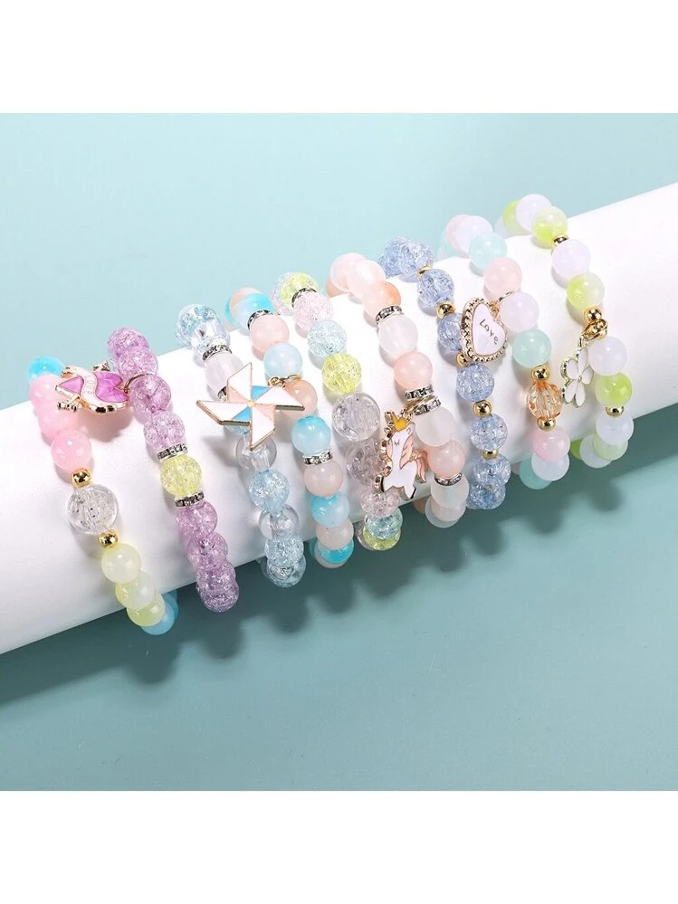 1400 Perline Con Lettere Dell'Alfabeto Per Bracciali E Collane Fai Da Te - Acrilico, 7mm, Bianche E Nere