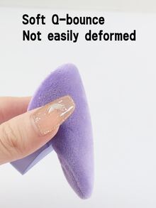 1入組紫色超柔軟三角粉撲，非食用粉撲定妝散粉，雙面多色 - 紫色 - 查看 5