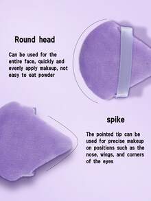 1入組紫色超柔軟三角粉撲，非食用粉撲定妝散粉，雙面多色 - 紫色 - 查看 4