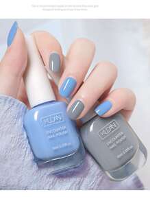 40色速干持久无味指甲油，水性可撕指甲油，适合女性和女孩，春、夏、秋、冬四季皆宜，情人节、万圣节、圣诞节美甲最佳礼物 - 淺灰紫 - 查看 9