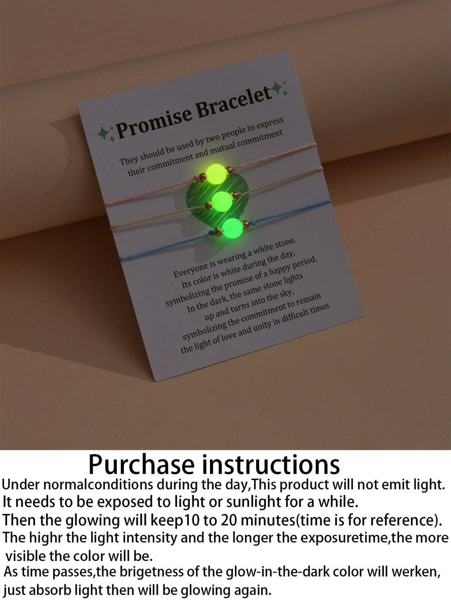 3 cái phát sáng trong vòng tay trang trí bóng tối - Nhiều màu - Xem 1