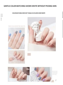 Nail Polish - Peel Off, Fast Drying, Long Lasting, Zero Smell, 40 Color Options, Suitable For Summer, Helps You Look Fairer - Màu xanh lam - Xem 4