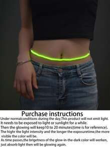 1入組前衛夜光串珠腰鏈適合女士日常裝飾 - 彩色 - 查看 1