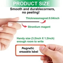 54入組磁性幹擦標籤姓名盤子標籤靈活可重複使用熒光色姓名貼紙彩虹邊框適用於冰箱工藝學校辦公室顏色 - 彩色 - 查看 5