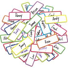 54入組磁性幹擦標籤姓名盤子標籤靈活可重複使用熒光色姓名貼紙彩虹邊框適用於冰箱工藝學校辦公室顏色 - 彩色 - 查看 2