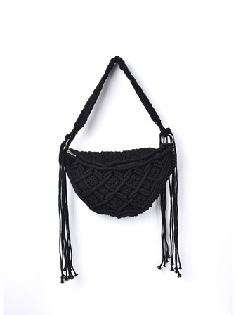 Bolso con diseño de fleco con diseño de abertura tejido