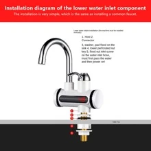 Electric Hot Water Tap For Kitchen, Stainless Steel Instant Heating Water Heater Faucet - White - View 2