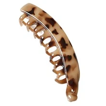 1入塑料香蕉夾髮夾，短尾巴韓式簡約花紋，耐用且具時尚波西米亞風格