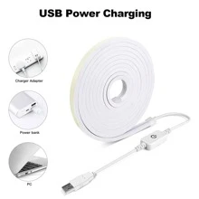 Bedside Led Strip Lights For Bedroom With Self-adhesive Flexible Silicon Gel, Can Be Installed On Mirrors Or TV. USB Powered. Warm White 3000k - White - View 4