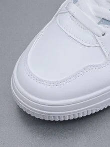 1雙運動女性字母圖案撞色繫帶高幫戶外板鞋