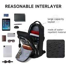 Water-Resistant Sling Bag for Men, USB Crossbody Backpack Casual Mens Shoulder Bag - Black - View 2