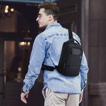Water-Resistant Sling Bag for Men, USB Crossbody Backpack Casual Mens Shoulder Bag - Black - View 6