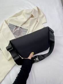 斜挎包,時尚胸包,多用途腰包,後背包,單肩包 - 黑色 - 查看 2
