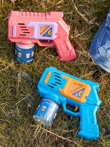 NEUSNEY pudełko Pistolet do baniek dla dzieci , 10-otworowa elektryczna maszyna do baniek mydlanych , w pełni automatyczna , stale wypuszcza kolorowe bąbelki , ze światłem i muzyką , zabawka do zabawy na świeżym powietrzu , odpowiednia dla chłopców i dziewcząt powyżej 3 roku życia , prezent , bez wody bąbelkowej , bez baterii