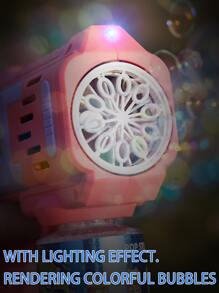 NEUSNEY pudełko Pistolet do baniek dla dzieci , 10-otworowa elektryczna maszyna do baniek mydlanych , w pełni automatyczna , stale wypuszcza kolorowe bąbelki , ze światłem i muzyką , zabawka do zabawy na świeżym powietrzu , odpowiednia dla chłopców i dziewcząt powyżej 3 roku życia , prezent , bez wody bąbelkowej , bez baterii