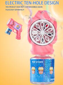 NEUSNEY pudełko Pistolet do baniek dla dzieci , 10-otworowa elektryczna maszyna do baniek mydlanych , w pełni automatyczna , stale wypuszcza kolorowe bąbelki , ze światłem i muzyką , zabawka do zabawy na świeżym powietrzu , odpowiednia dla chłopców i dziewcząt powyżej 3 roku życia , prezent , bez wody bąbelkowej , bez baterii