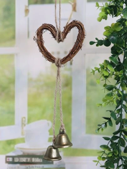 1入組心鋅合金風鈴,創意現代掛飾適用於家庭
