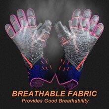 足球守門員手套強力握地，高性能守門員手套，透氣足球手套（青少年及成人尺碼）- 紅色 - 紅色 - 查看 5