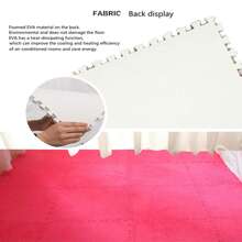 12pcs Simple Polyester Indoor Outdoor Rugs, Cropable Washable Rose Red Rugs For Home - Hot Pink - View 9