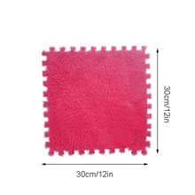 12pcs Simple Polyester Indoor Outdoor Rugs, Cropable Washable Rose Red Rugs For Home - Hot Pink - View 4