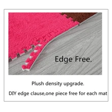 12pcs Simple Polyester Indoor Outdoor Rugs, Cropable Washable Rose Red Rugs For Home - Hot Pink - View 7
