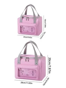 Túi ăn trưa đồ họa hoạt hình 1pc - Màu tím - Xem 2