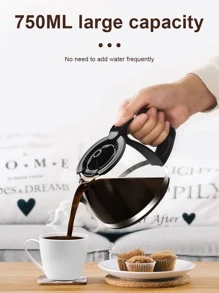 1入組sokany插電式750ml自動濃縮咖啡機cm-102 650w高功率一鍵操作,方便快捷,高壓提取,長效保溫,可製作6杯,不滴漏設計,易於清洗,耐高溫手柄 - 黑色 - 查看 6