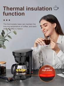 1入組sokany插電式750ml自動濃縮咖啡機cm-102 650w高功率一鍵操作,方便快捷,高壓提取,長效保溫,可製作6杯,不滴漏設計,易於清洗,耐高溫手柄 - 黑色 - 查看 4
