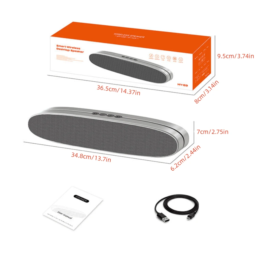 RGB Light Soundbar Speaker Outdoor Sound Bar Wireless Speakers With TWS ...