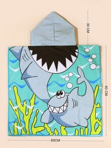 1pc Children's Ultra-Soft Microfiber Double-Sided Hooded Bath Towel, Kids Bathrobe - Multicolor - View 4