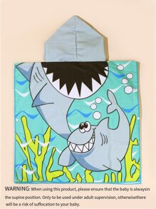 1pc Children's Ultra-Soft Microfiber Double-Sided Hooded Bath Towel, Kids Bathrobe - Multicolor - View 2