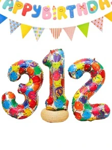 1 quả bóng bay trang trí bằng nhôm hình số, sáng tạo để trang trí tiệc, - Nhiều màu - Xem 5